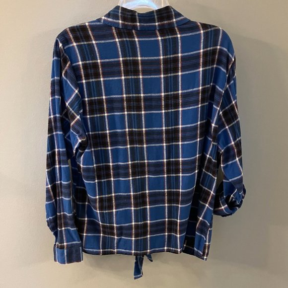 Womens Bongo Flannel Shirt - Blue Plaid - Size 1X - Picture 6 of 7